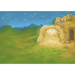 Julekalender med magnetfigurer - I en stald i Betlehem