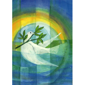 Kort med den hvide fredsdue med olivengrenen