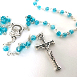 Italiensk Rosenkrans med sm� perler af krystal