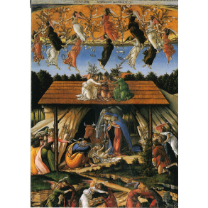 Kort med kunstmotiv af Kristi fdsel af Botticelli