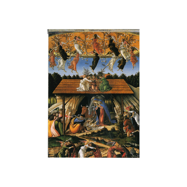 Kort med kunstmotiv af Kristi fdsel af Botticelli
