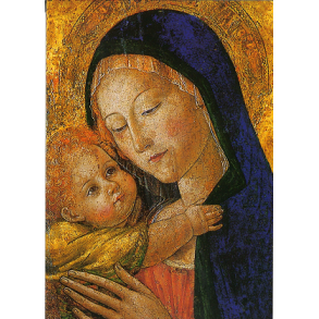 Kort med kunstmotiv af Maria med Jesusbarn
