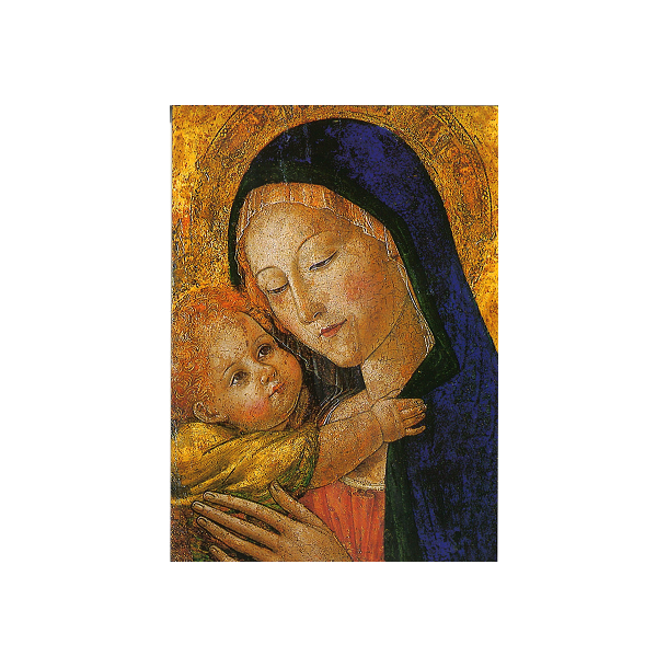 Kort med kunstmotiv af Maria med Jesusbarn