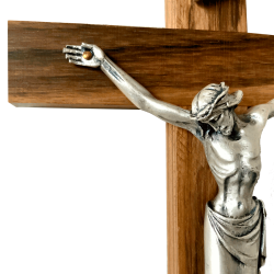 Vgkrucifiks af valnddetr 25 cm