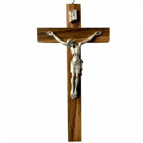 Vgkrucifiks af valnddetr 25 cm