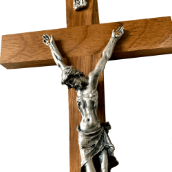 Vgkrucifiks af valnddetr 20 cm