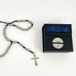 Rosenkrans med perler og kors af st�l og l�s