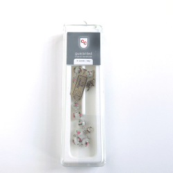 Slvarmbnd med perler af glas med indfattede roser