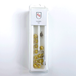 Slvarmbnd med perler af glas med indfattede roser