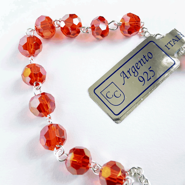 S�lvarmb�nd med perler i �gte krystal