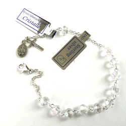 Slvarmbnd med perler i gte krystal