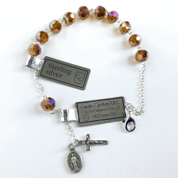 Slvarmbnd med perler i gte krystal