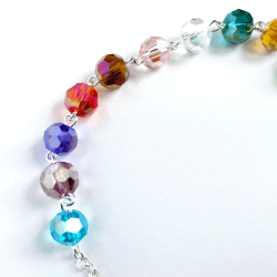 Slvarmbnd med perler i gte krystal