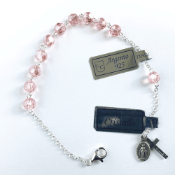 Slvarmbnd med perler i gte krystal