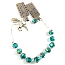 Slvarmbnd med perler i gte krystal