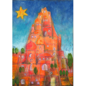 Kort med stjernen over landsbyen