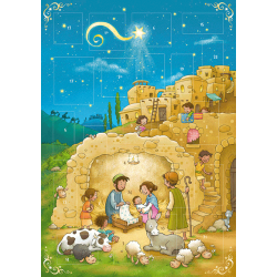 Julekalender med magnetfigurer - I en stald i Betlehem