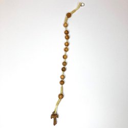 Armbnd med et led rosenkrans af oliventr med Tau kors