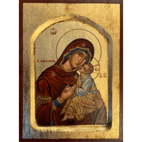 Ikon med Jomfru Maria med Jesusbarnet ved kinden