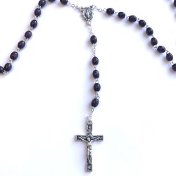 Rosenkrans med kastanjebrune tr�perler