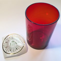 Rubinglas til mellemstrrelse evighedslys eller bloklys