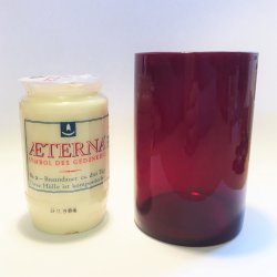 Rubinglas til mellemstrrelse evighedslys eller bloklys