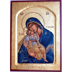 Ikon med Jomfru Maria med Jesusbarnet ved kinden