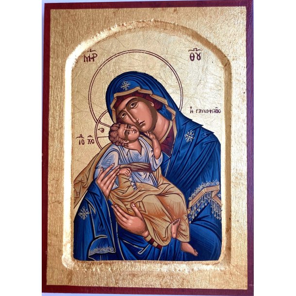 Ikon med Jomfru Maria med Jesusbarnet ved kinden